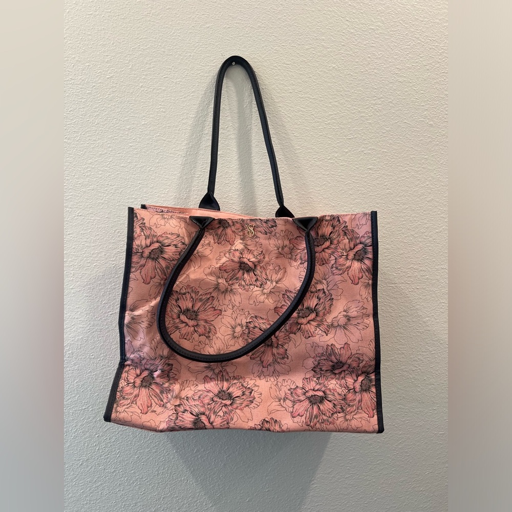 Victorias Secret Floral Pink Tote Bag